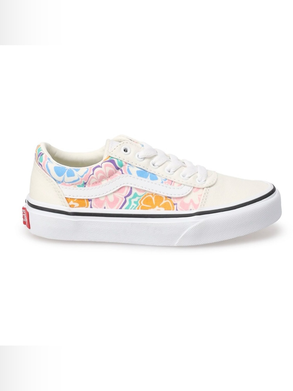 Vans Ward Kids' Sneakers Kids Cream Low-Top Sneakers with Pastel Floral Sz5 - Picture 2 of 9